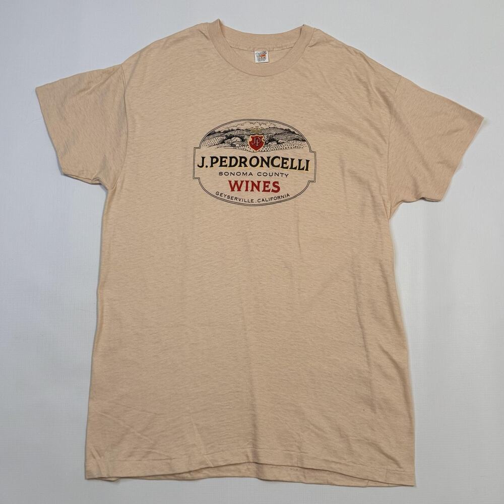 Vintage J Pedroncelli Wines Shirt Mens XL Hanes Sonoma Made USA Graphic Tee